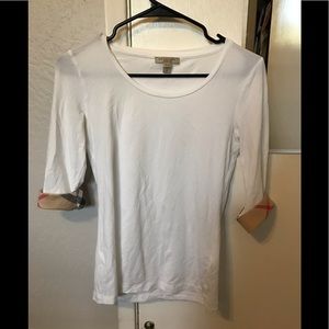 Burberry white short sleeve shirt- size xs